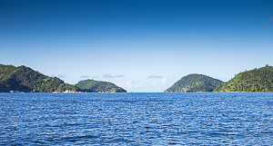 The Boca, looking north from the Gulf of Paria.