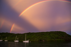 Double Rainbow at Sunset, Mount Hartman Bay, Grenada