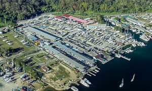 Arial View of Power Boats Yard.