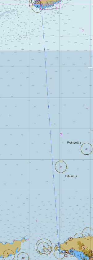 Chart, Grenada to Trinidad.